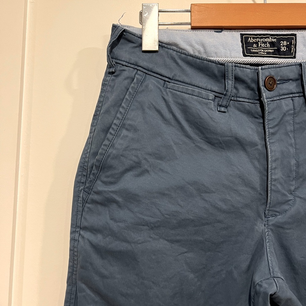 Abercrombie & Fitch Blue Chinos, Langdon Skinny Stretch Fit - Picture 9 of 15